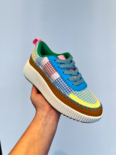 Willow Woven Sneaker- Blue Multi-180 - SHOES-BERNESS-[option4]-[option5]-[option6]-Leather & Lace Boutique Shop