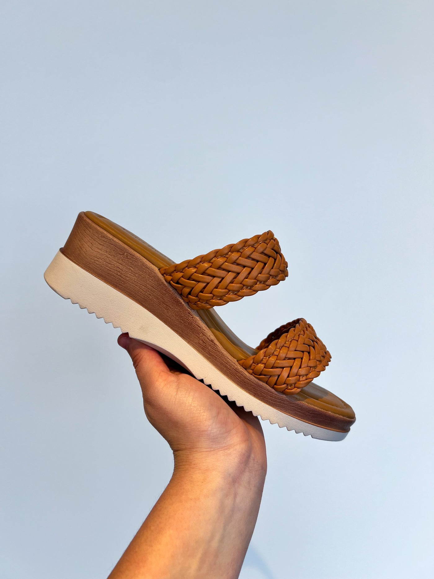 Double Strap Woven Sandal- Cognac-180 - SHOES-ARIDER SHOES-[option4]-[option5]-[option6]-Leather & Lace Boutique Shop