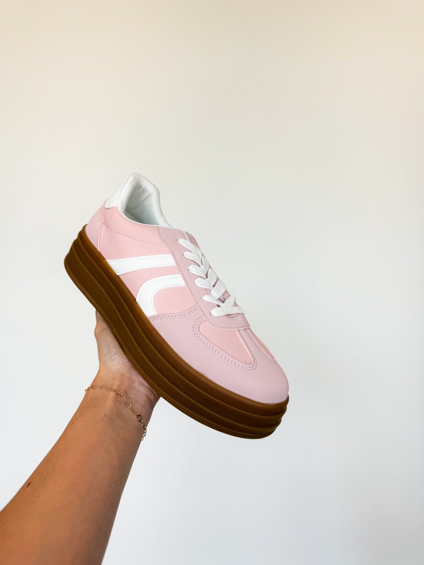 Bailey Rubber Sole Sneakers- Blush-180 - SHOES-LILIANA-[option4]-[option5]-[option6]-Leather & Lace Boutique Shop