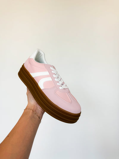 Bailey Rubber Sole Sneakers- Blush-180 - SHOES-LILIANA-[option4]-[option5]-[option6]-Leather & Lace Boutique Shop
