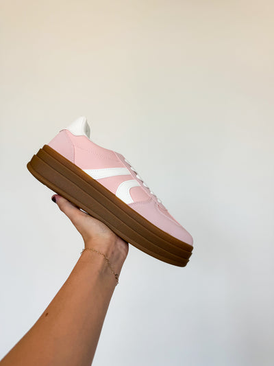 Bailey Rubber Sole Sneakers- Blush-180 - SHOES-LILIANA-[option4]-[option5]-[option6]-Leather & Lace Boutique Shop