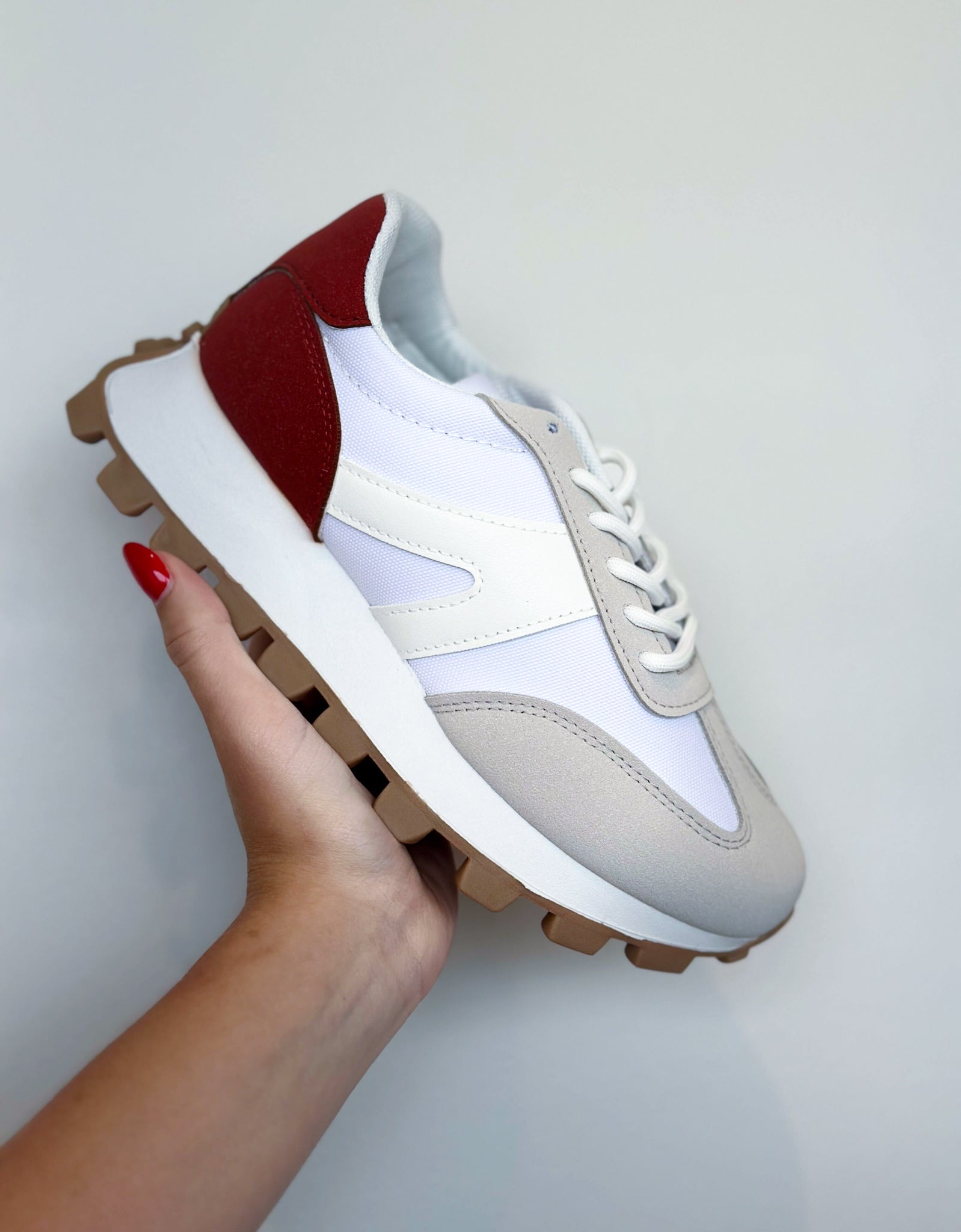 Arizona Neutral Platform Sneakers Maroon