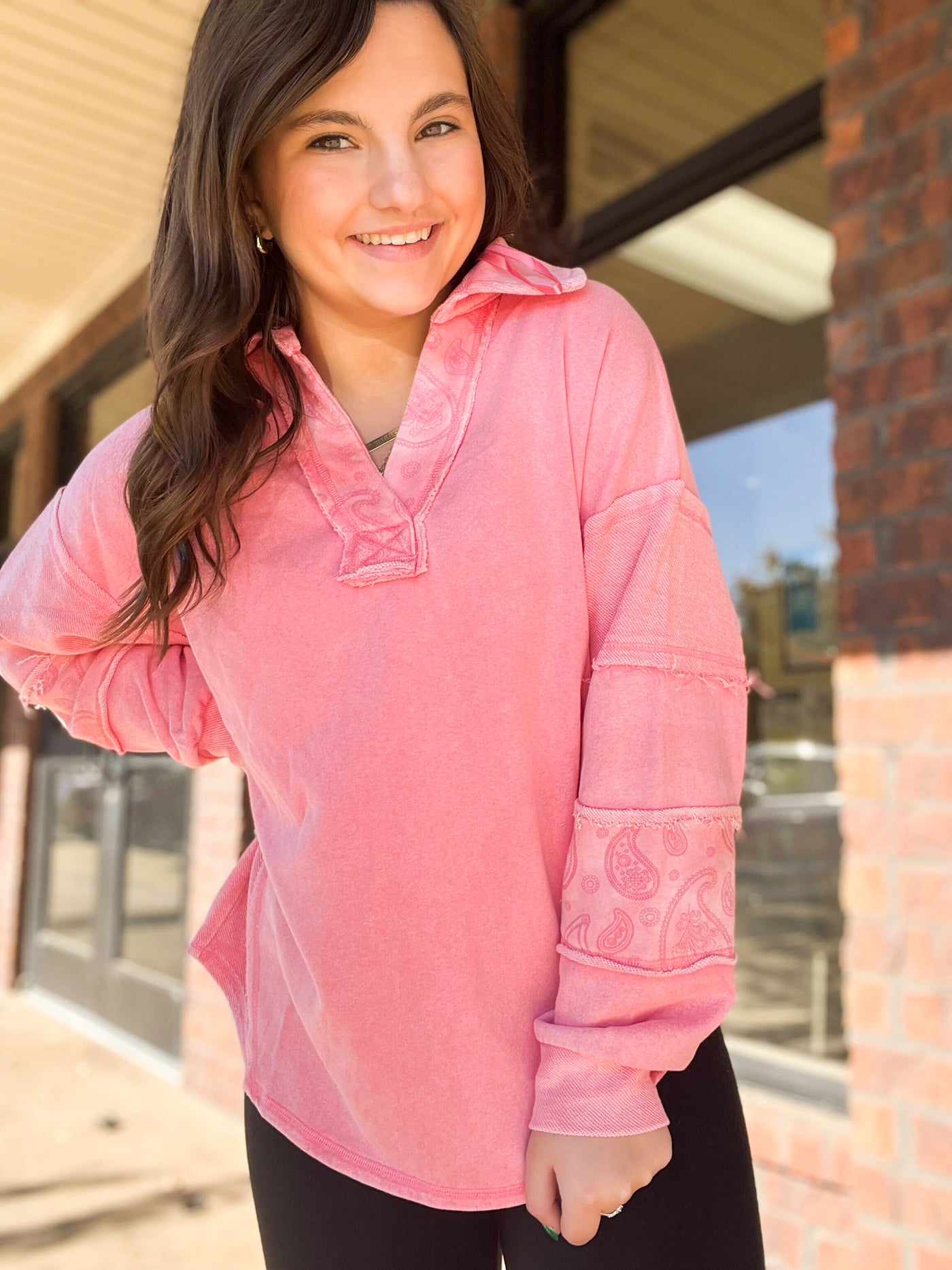 Vera Comfort Pullover - Pink-130 - TOPS - SWEATERS/SWEATSHIRTS-VERY J-[option4]-[option5]-[option6]-Leather & Lace Boutique Shop