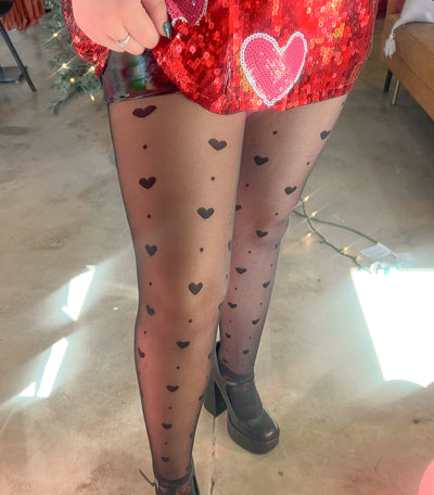 Be Mine Sheer Tights-160 - BOTTOMS - OTHER-LEATHER & LACE-One Size-[option4]-[option5]-[option6]-Leather & Lace Boutique Shop