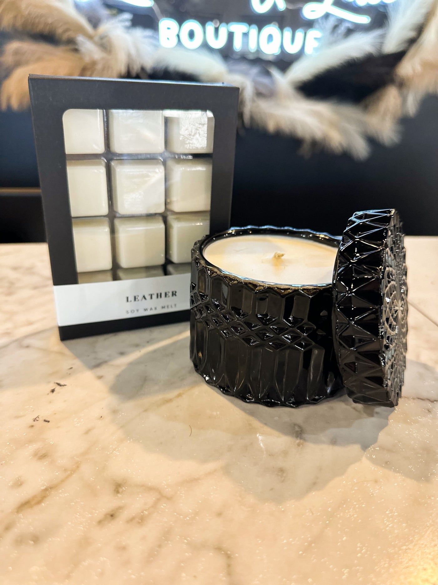 L&L Luxe Candle - Leather-190 - ACCESSORIES - HOME-Flicker&Flame-[option4]-[option5]-[option6]-Leather & Lace Boutique Shop