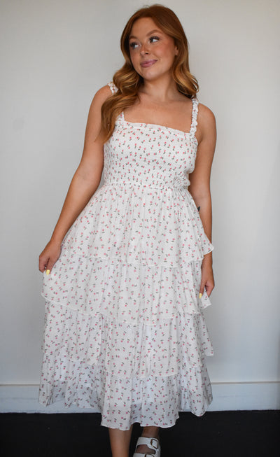 Abigail Tiered Ruffle Midi Dress-170 - DRESSES-HYFVE-[option4]-[option5]-[option6]-Leather & Lace Boutique Shop