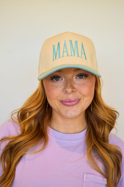 Mama Embroidered Trucker Hat- Sage-190 - ACCESSORIES - HATS/HEADWEAR-DAVID & YOUNG-[option4]-[option5]-[option6]-Leather & Lace Boutique Shop