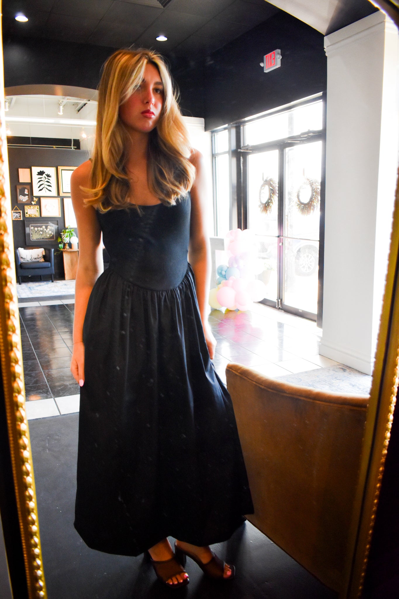 Low Back Empire Maxi Dress-170 - DRESSES-HYFVE-[option4]-[option5]-[option6]-Leather & Lace Boutique Shop