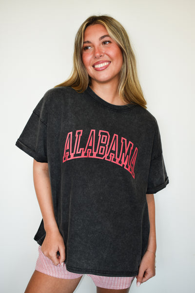 Alabama Mineral Wash Graphic Tee-100 - TOPS - SHORT SLEEVE/SLEEVELESS-WHY DRESS-[option4]-[option5]-[option6]-Leather & Lace Boutique Shop