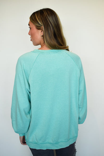 Peek-A-Boo Lace Long Sleeve- Mint-130 - TOPS - SWEATERS/SWEATSHIRTS-VERY J-[option4]-[option5]-[option6]-Leather & Lace Boutique Shop