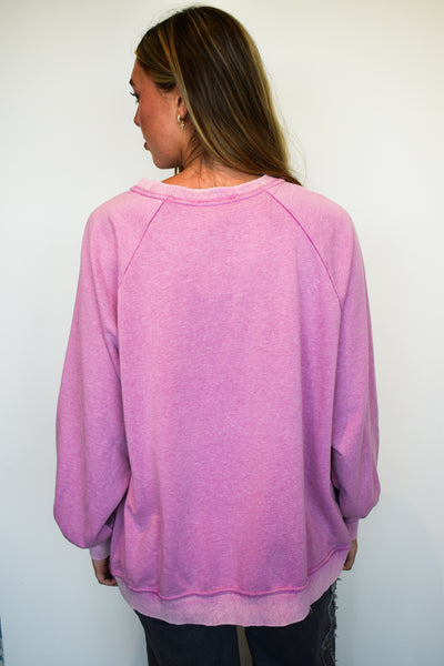Peek-A-Boo Lace Long Sleeve- Orchid-130 - TOPS - SWEATERS/SWEATSHIRTS-VERY J-[option4]-[option5]-[option6]-Leather & Lace Boutique Shop