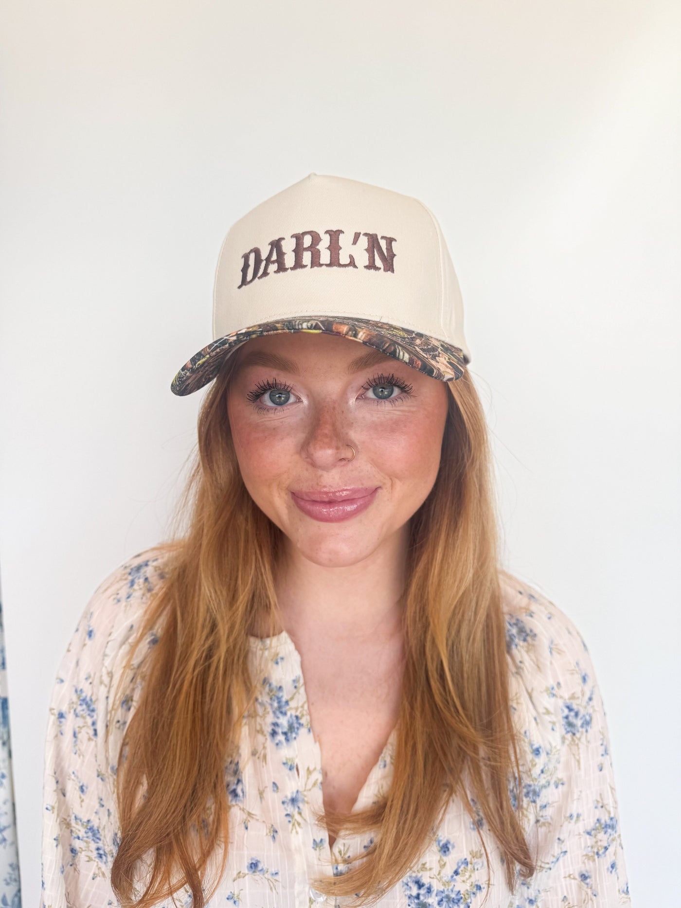 Darlin' Camo Trucker Hat-190 - ACCESSORIES - HATS/HEADWEAR-DAVID & YOUNG-[option4]-[option5]-[option6]-Leather & Lace Boutique Shop