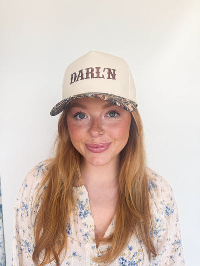 Darlin' Camo Trucker Hat-190 - ACCESSORIES - HATS/HEADWEAR-DAVID & YOUNG-[option4]-[option5]-[option6]-Leather & Lace Boutique Shop