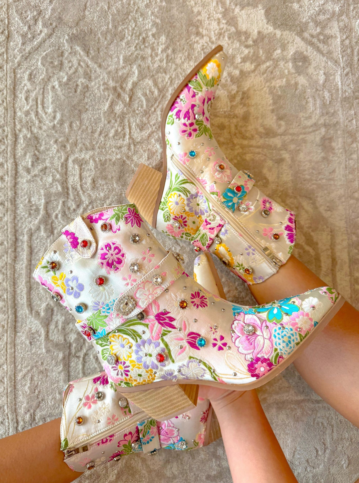 Florence Bejeweled Bootie-180 - SHOES-MIIM-[option4]-[option5]-[option6]-Leather & Lace Boutique Shop