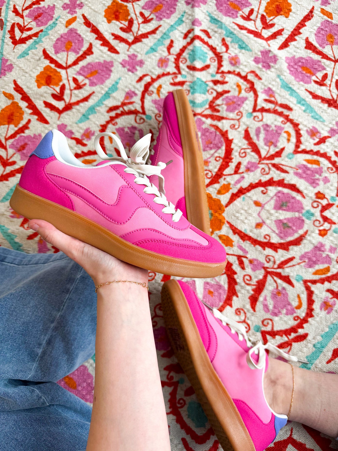 Retro Brights Rubber Sole Sneaker- Pink-180 - SHOES-FOREVER LINK-[option4]-[option5]-[option6]-Leather & Lace Boutique Shop