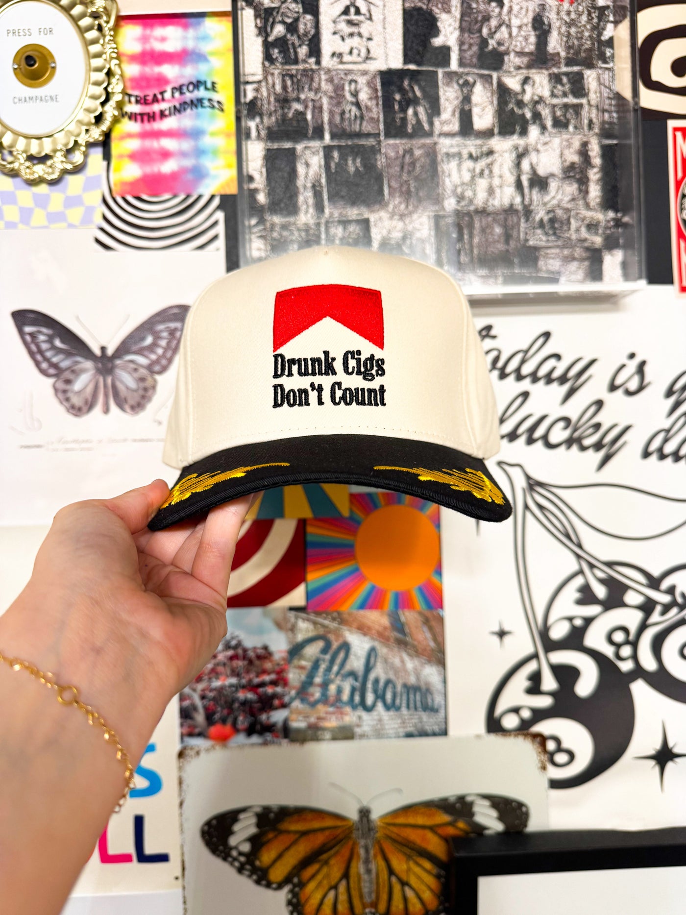 Drunk Cigs Trucker Hat-190 - ACCESSORIES - HATS/HEADWEAR-THE HAPPIEST-[option4]-[option5]-[option6]-Leather & Lace Boutique Shop