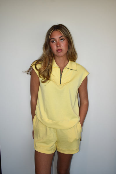 Halle Quarter Zip Top- Yellow-170 - SETS-HYFVE-[option4]-[option5]-[option6]-Leather & Lace Boutique Shop