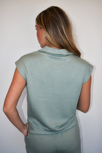 Halle Quarter Zip Top- Sage-170 - SETS-HYFVE-[option4]-[option5]-[option6]-Leather & Lace Boutique Shop