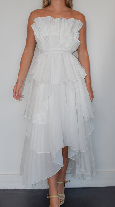 Audrey Pleated Ruffle Layered Dress-170 - DRESSES-STRUT AND BOLT-[option4]-[option5]-[option6]-Leather & Lace Boutique Shop