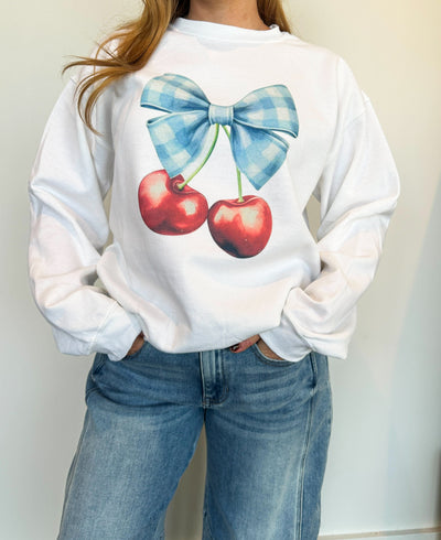 Picking Cherries Graphic Sweatshirt-135 - DEMAND GRAPHIC-LEATHER & LACE-[option4]-[option5]-[option6]-Leather & Lace Boutique Shop