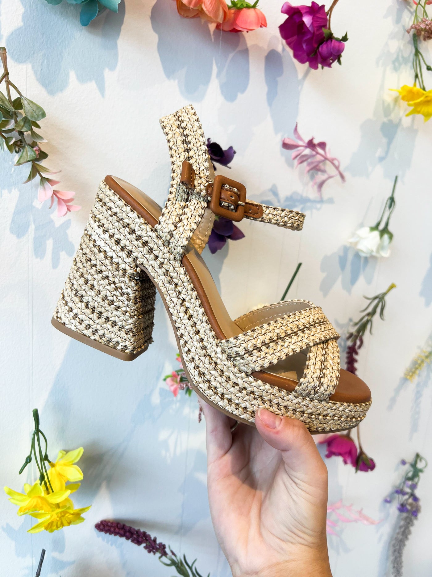 Rattan Block Buckle Heel-Leather & Lace - Tuscaloosa/Birmingham-[option4]-[option5]-[option6]-Leather & Lace Boutique Shop