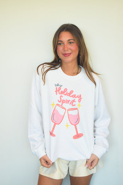 Holiday Spirit Graphic Sweatshirt-135 - DEMAND GRAPHIC-LEATHER & LACE-[option4]-[option5]-[option6]-Leather & Lace Boutique Shop