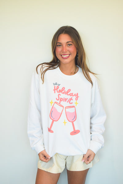 Holiday Spirit Graphic Sweatshirt-135 - DEMAND GRAPHIC-LEATHER & LACE-[option4]-[option5]-[option6]-Leather & Lace Boutique Shop