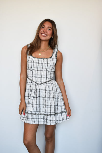 Uptown Tweed Mini Dress-170 - DRESSES-BRIGHT-[option4]-[option5]-[option6]-Leather & Lace Boutique Shop