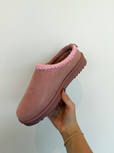 Annis Fur Lined Slides- Pink