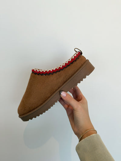 Annis Fur Lined Slides- Tan