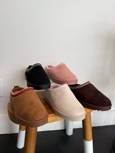 Annis Fur Lined Slides- Pink