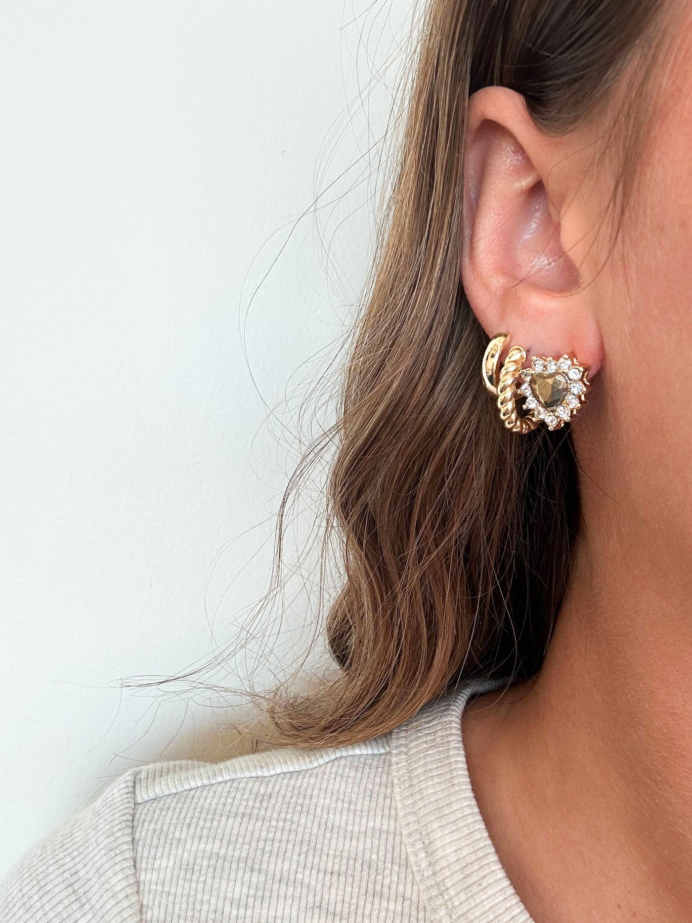Vintage Heart Studs-190 - ACCESSORIES - JEWELRY-PANNEE-[option4]-[option5]-[option6]-Leather & Lace Boutique Shop