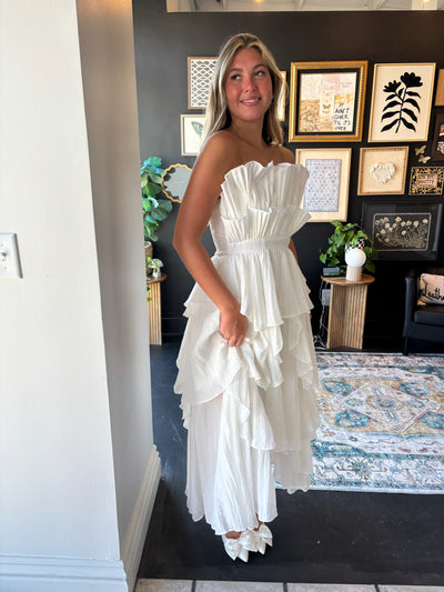Audrey Pleated Ruffle Layered Dress-170 - DRESSES-STRUT AND BOLT-[option4]-[option5]-[option6]-Leather & Lace Boutique Shop
