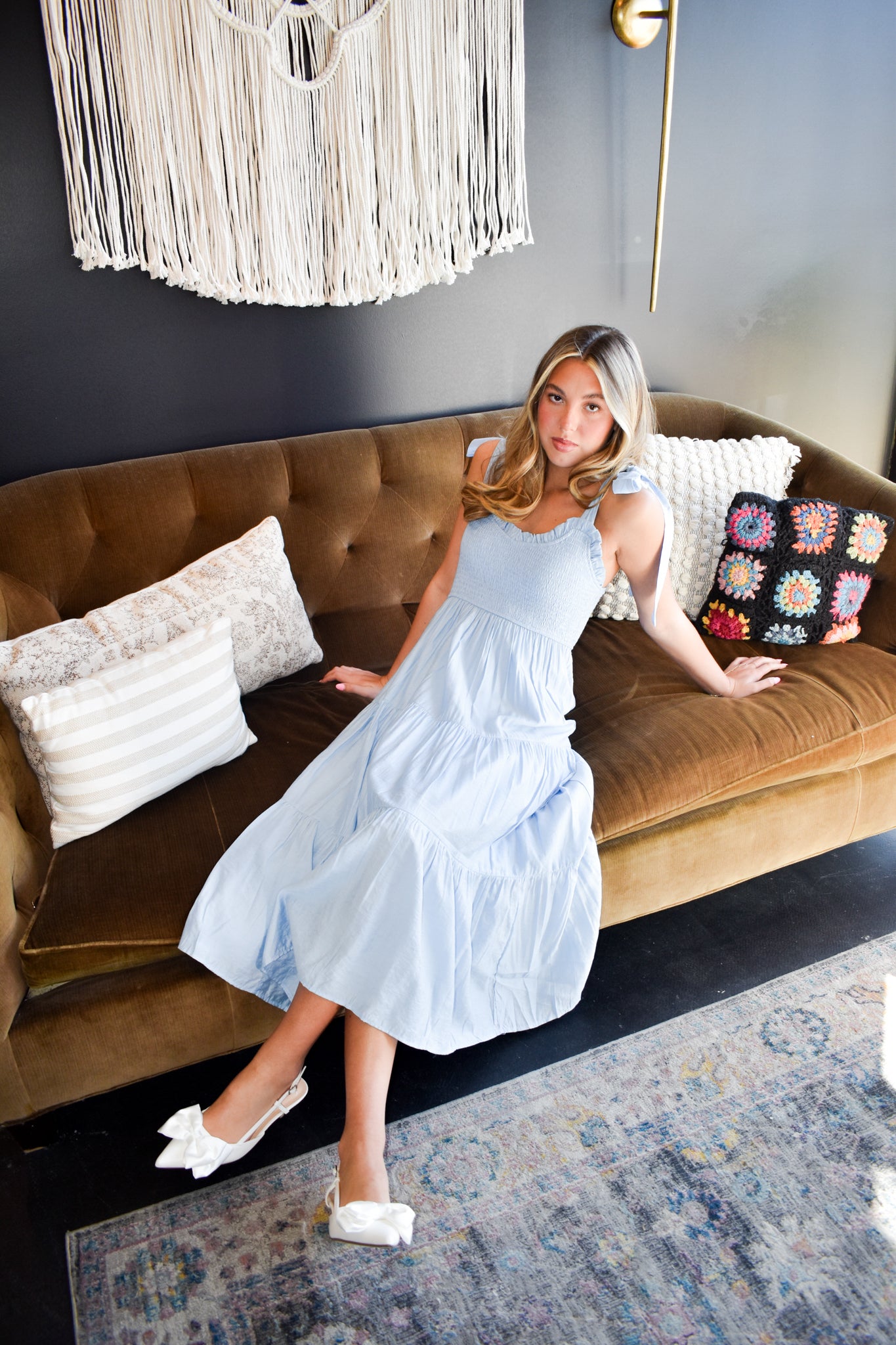 Sweetheart Tie Strap Maxi Dress- Light Blue-170 - DRESSES-BLU PEPPER-[option4]-[option5]-[option6]-Leather & Lace Boutique Shop