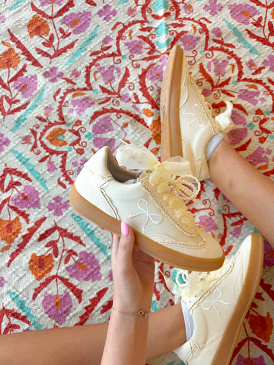 Julie Ribbons & Bows Sneakers-180 - SHOES-MIIM-[option4]-[option5]-[option6]-Leather & Lace Boutique Shop