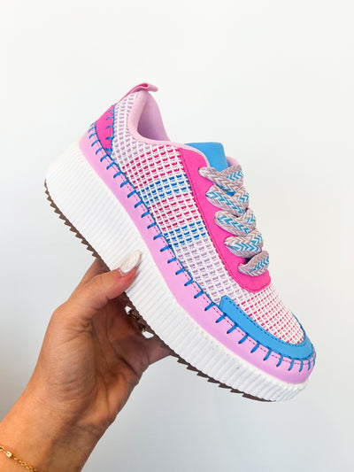 Willow Woven Sneaker- Bright Pink/Blue Multi-180 - SHOES-FOREVER LINK-[option4]-[option5]-[option6]-Leather & Lace Boutique Shop