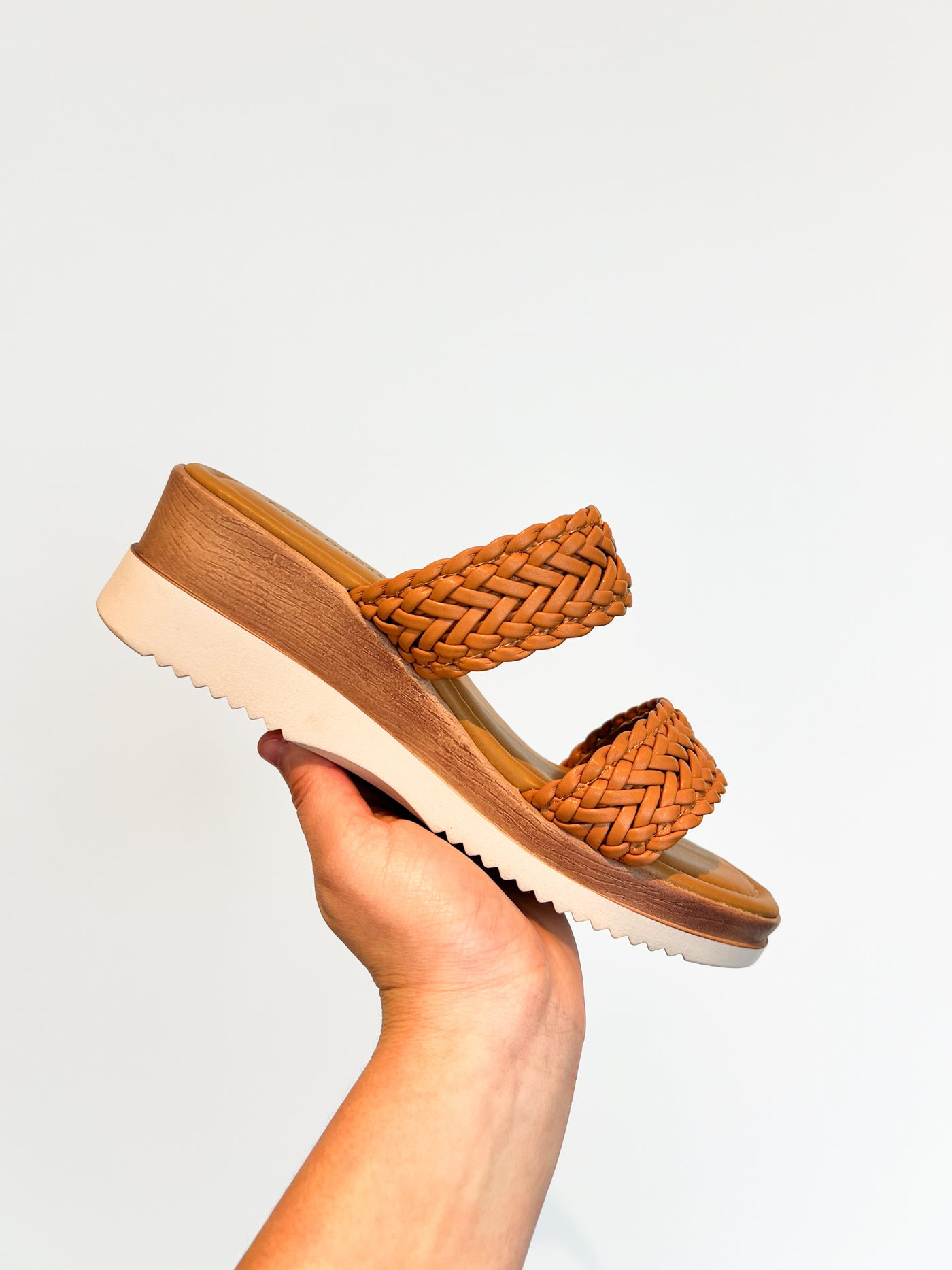 Double Strap Woven Sandal- Cognac-180 - SHOES-ARIDER SHOES-[option4]-[option5]-[option6]-Leather & Lace Boutique Shop