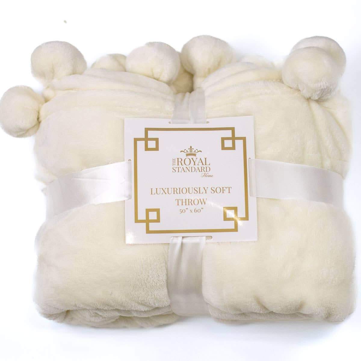 Cozy Pom Pom Throw - Soft White-190 - ACCESSORIES - HOME-THE ROYAL STANDARD-[option4]-[option5]-[option6]-Leather & Lace Boutique Shop
