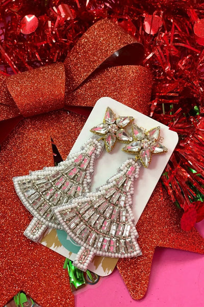Beaded Crystal Christmas Tree Earrings-190 - ACCESSORIES - JEWELRY-TAYLOR SHAYE-[option4]-[option5]-[option6]-Leather & Lace Boutique Shop
