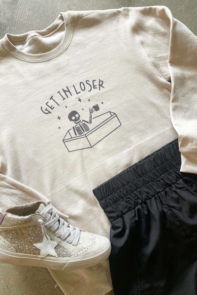 Get in Loser Graphic Sweatshirt-135 - DEMAND GRAPHIC-LEATHER & LACE-[option4]-[option5]-[option6]-Leather & Lace Boutique Shop