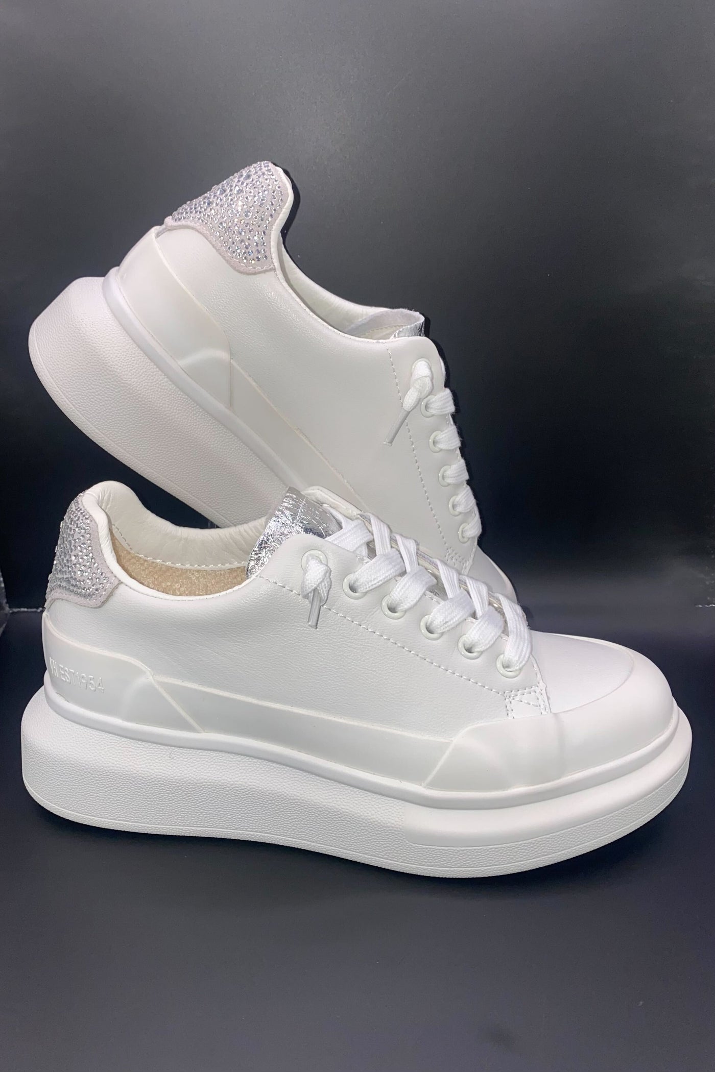 Vintage Havana Angela Sneakers - White Rhinestone-180 - SHOES-VINTAGE HAVANA-[option4]-[option5]-[option6]-Leather & Lace Boutique Shop