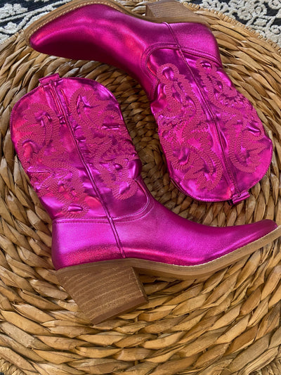 Metallic Barbie Boots-180 - SHOES-LET’S SEE STYLE-[option4]-[option5]-[option6]-Leather & Lace Boutique Shop