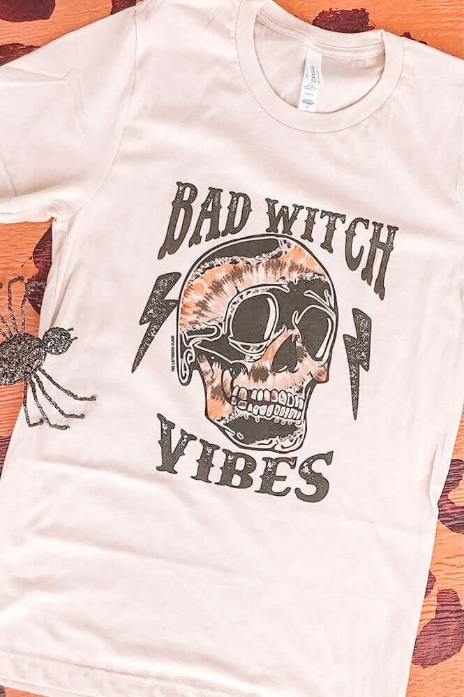 Bad Witch Vibes Graphic Tee-210 - TOPS - GRAPHIC TEES DROPSHIP-Miss Mudpie-[option4]-[option5]-[option6]-Leather & Lace Boutique Shop