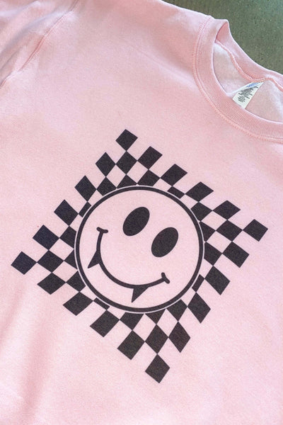 Check Mate Vampire Smiles Graphic Sweatshirt-135 - DEMAND GRAPHIC-LEATHER & LACE-[option4]-[option5]-[option6]-Leather & Lace Boutique Shop