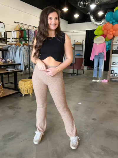 Donna Ribbed Flare Leggings-160 - BOTTOMS - OTHER-MISS SPARKLING-[option4]-[option5]-[option6]-Leather & Lace Boutique Shop