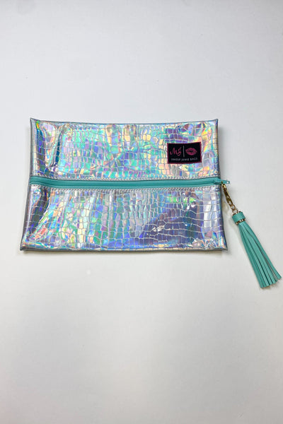 Holographic Gator Bag-190 - ACCESSORIES - BAGS/BELTS-MAKEUP JUNKIE-Medium-[option4]-[option5]-[option6]-Leather & Lace Boutique Shop