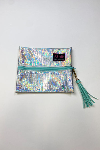 Holographic Gator Bag-190 - ACCESSORIES - BAGS/BELTS-MAKEUP JUNKIE-Small-[option4]-[option5]-[option6]-Leather & Lace Boutique Shop