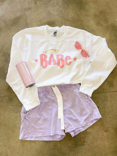 Babe Brat Graphic Sweatshirt-135 - DEMAND GRAPHIC-LEATHER & LACE-[option4]-[option5]-[option6]-Leather & Lace Boutique Shop