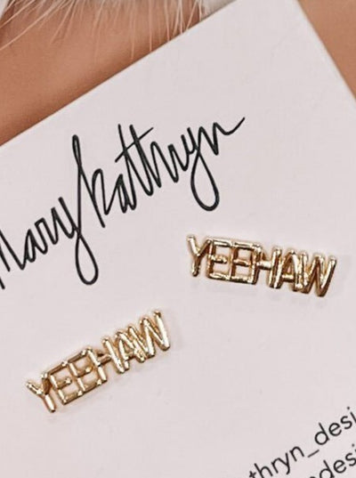 Rhinestone Cowgirl Earring Collective-190 - ACCESSORIES - JEWELRY-MARY KATHERINE DESIGNS-Yeehaw Studs-[option4]-[option5]-[option6]-Leather & Lace Boutique Shop