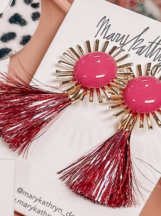 Rhinestone Cowgirl Earring Collective-190 - ACCESSORIES - JEWELRY-MARY KATHERINE DESIGNS-Pink Party Streamers-[option4]-[option5]-[option6]-Leather & Lace Boutique Shop